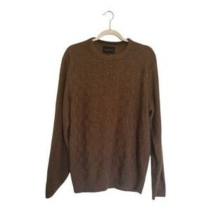 Geoffrey Beene Cable-Knit Crew Neck Brown Pullover Sweater Men's Size L